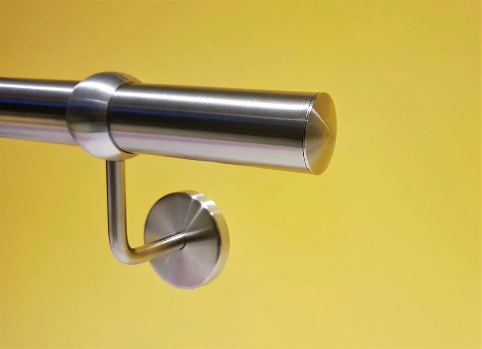 HEINOX EDELSTAHL Edelstahl Handlauf Wand V2A Wand Geländer Treppe Griff Stange Kugelring 1-teilig