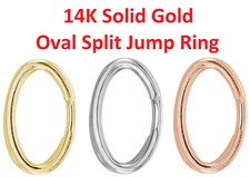 4.5x2.5mm ID 14k Gold Oval Split Jump Ring Clasp Charm Link White Yellow Rose