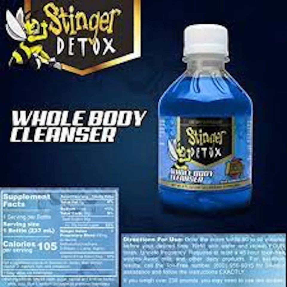 Stinger Total Detox 8oz Drink- Whole body Cleanser Blue