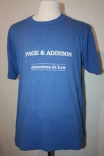 VTG Single Stitch Blue Screen Stars Best 50/50 T Shirt XL USA Page & Addison 