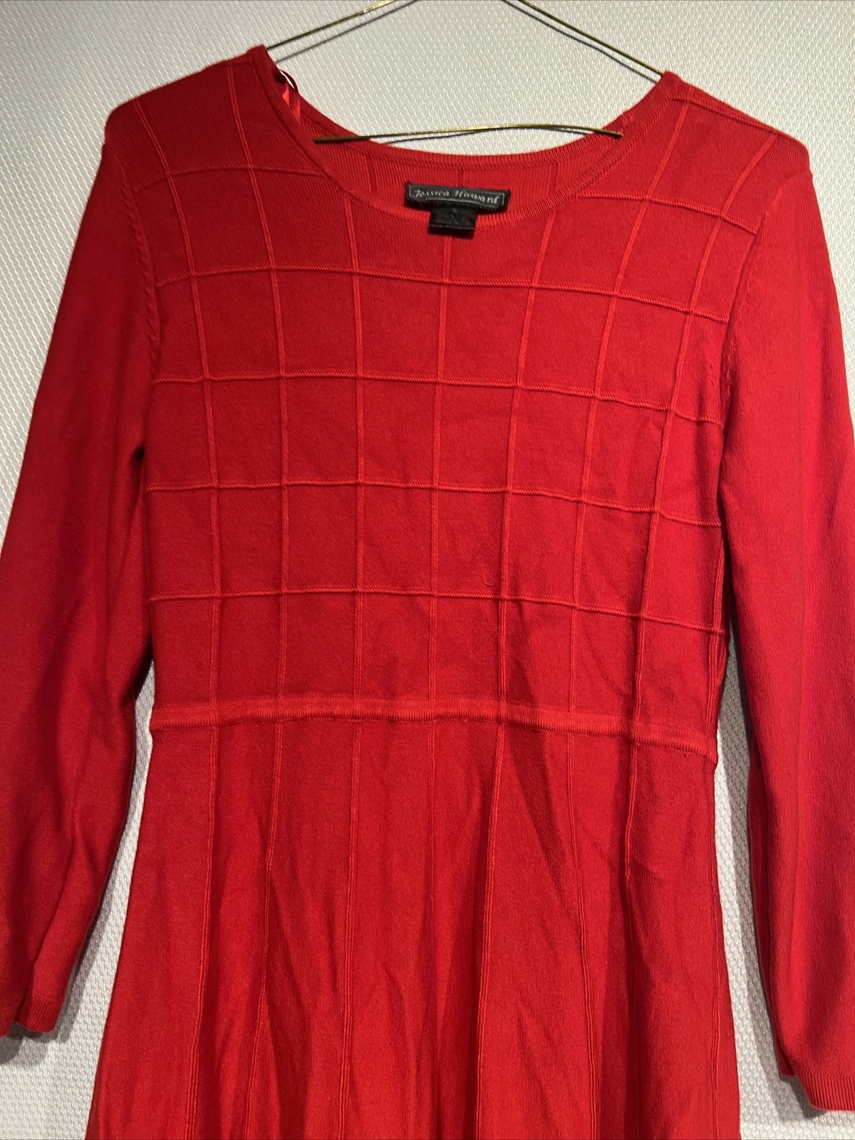 Abito rosso Jessica Howard taglia S maglia cavo A Line maniche lunghe aderente svasato San Valentino