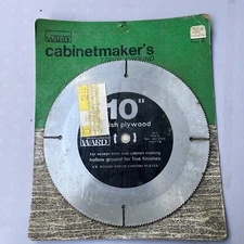 NOS Montgomery Ward Power-Kraft 10” Cabinetmaker’s Taper Ground Saw Blade Chrome