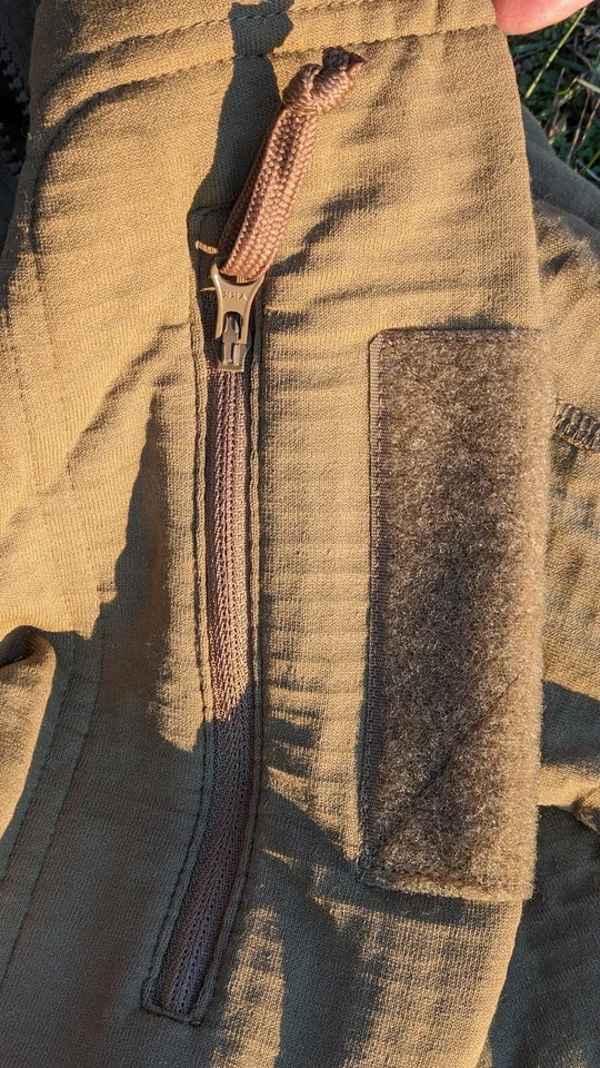 Cold Weather Grid Fleece Jacket Coyote Waffle Gen 3 USGI Style by BAF NEW w Hood - Image 3 of 4