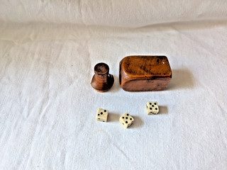 Victorian Mini Wooden Bottle With Dices