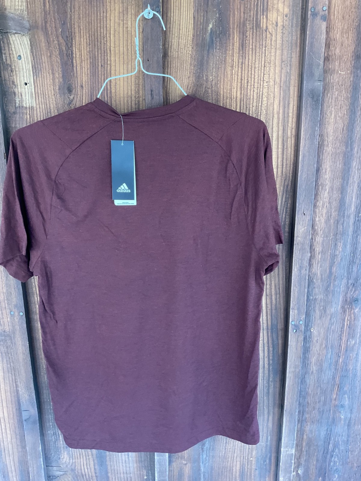 Burgundy Adidas T-Shirt Mens Medium thumbnail 3