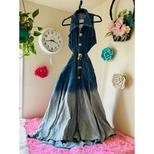 Last one Left -Urban Revivo Gradient Denim Cut-Out Maxi Dress  | US 14 (XXXL) |