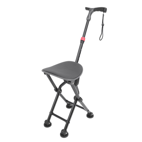 Folding Canes With Seat Walking Stick 4 Legged Foldable Cane Chair - Picture 11 of 23