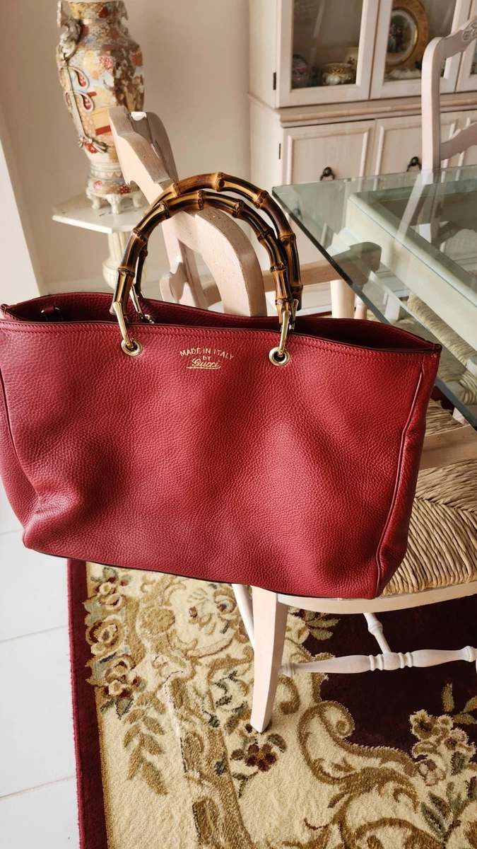 Gucci Bamboo Leather Exterior Tote Bags & Handbags for Women for