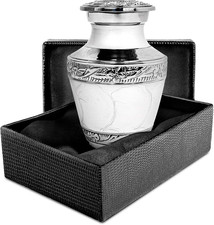 Silver Lining Cremation Urn - Elegant Memorial for Human Ashes