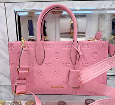 Michael Kors Mirella Medium Top Zip Satchel Powder Pink Carnation