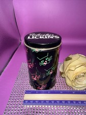 Vintage 1989 Whisker Lickin’s Black Cat 🐈‍⬛ Treat Tin Ralston 4.5” Tall 🐈