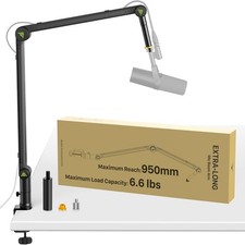 Heavy Duty Mic Boom Arm Desk Mount 6.6lb Load Gear Lock 950mm Studio Stand New