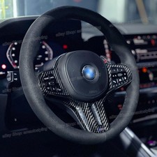 Real Carbon Fiber M Performance Steering Wheel Trim For BMW XM 50e G09 2023-2026