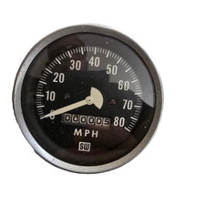 Vintage Stewart Warner Speedometer Gauge 80 Mph Analog Sw Black Metal Dash Panel