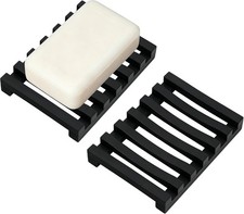 Black, Quick Dry Soap Dish for Bathroom Kitchen Sink Shower, Non Slip Soap Saver