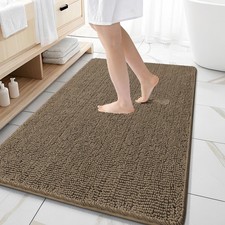 OLANLY Large Bathroom Rugs 59x35, Extra Soft Absorbent 59" X 35", Tan