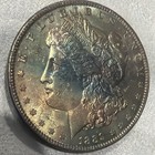 1889 Morgan Silver Dollar $1 90% Silver Business Strike Rainbow Toning — photo 5