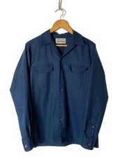 WACKO MARIA Long Sleeve Shirt M Wool Navy