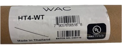 WAC Lighting, H Track 4FT Single Circuit 120V with 2 Endcaps in White