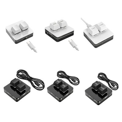 Ergonomic 2 Key Mechanical Gaming Keyboard, Small USB C Programmable Keypad