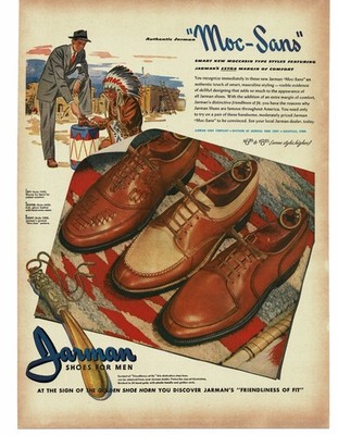 1946 JARMAN Moc-Sans Men's Dress Shoes Vintage Print Ad