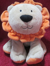 Carters Just One Year Lion Plush 7" Tan Orange Mane Ribbon Tail Stuffed Animal