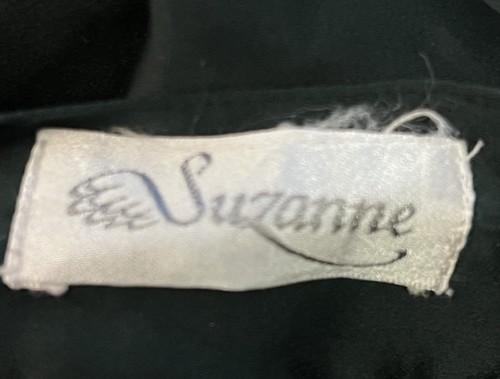 Vintage Suzanne Black Flowy Long Maxi Skirt Button Closure Size Small - Picture 4 of 4