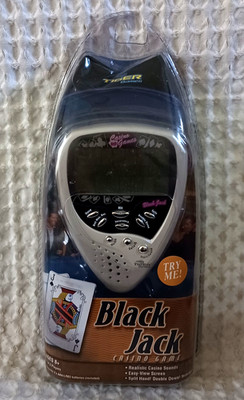 BLACK JACK Casino Electronic Handheld Game  LCD Screen Model 59345 Silver New