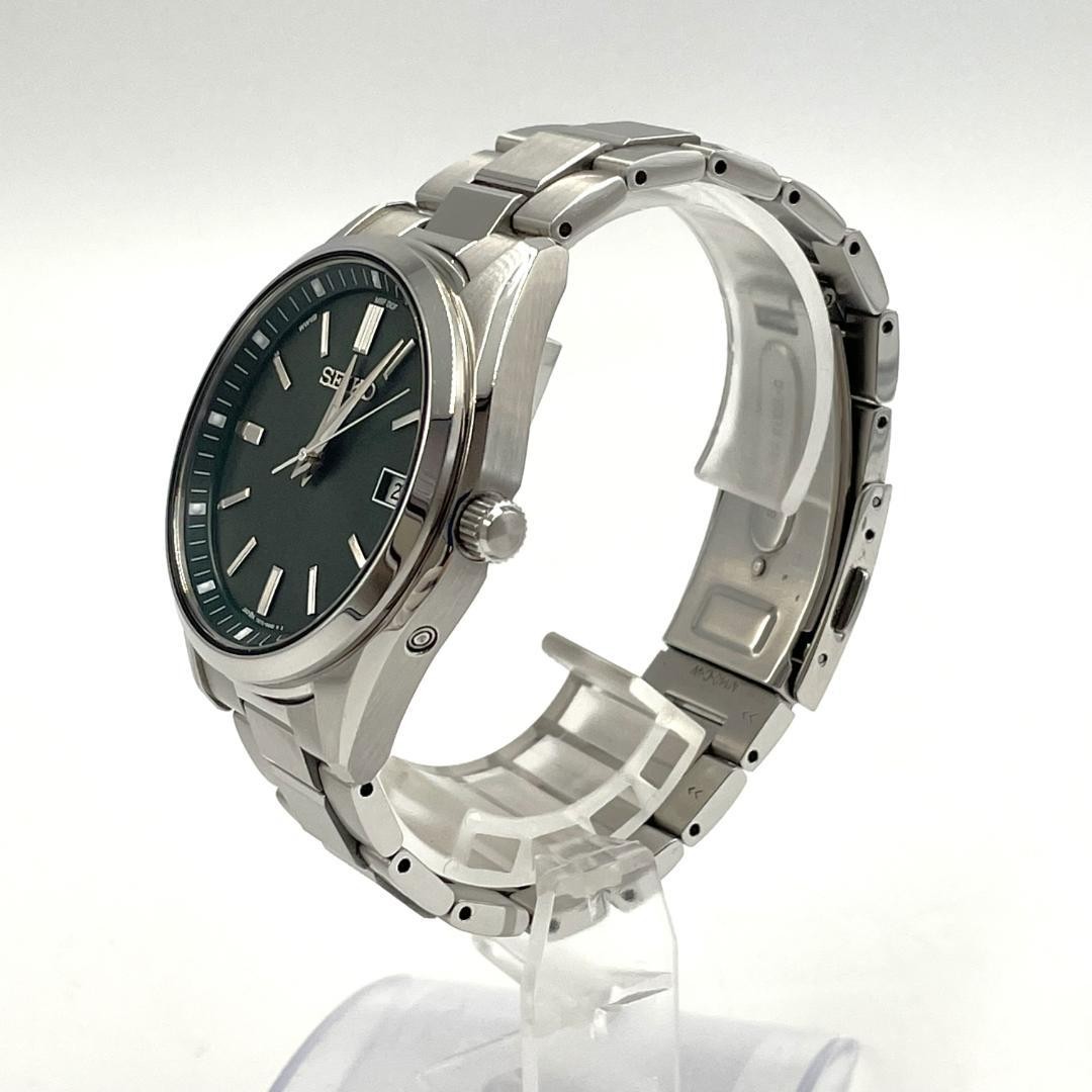 Seiko SBTM319 Selection Radio Solar Green Dial Stainless Steel from Japan Used image 3