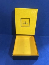 Fendi Empty Yellow & Black Box  5.75” X 4.5” X 1.5” GIft Storage Authentic.
