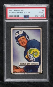 1951 Bowman Norm Van Brocklin #4 PSA 2 Rookie RC HOF