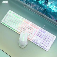 AOC KM100 Wired Keyboard  Mouse Set with Floating Keycaps and LED Backlight