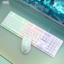 AOC KM100 Wired Keyboard & Mouse Set with Floating Keycaps and LED Backlight