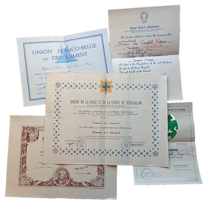 05.09.25 (REF28079) Konvolut Diplome verschiedene Patente gleicher Empfänger MEDAL
