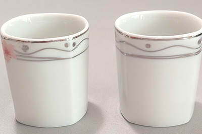 2 x Eierbecher KRC Mona Lisa Collection - Pate De Limoges - La Rose Des Sables