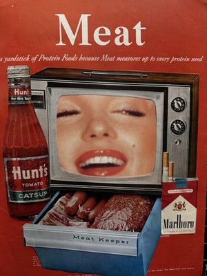 Meat Marilyn - Original Pop Art Collage by Matt Ryan Vintage Magazine Assemblage