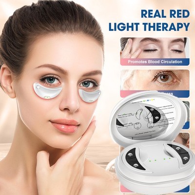 Electric Facial & Eye Beauty Massager with Gel Patches Micro-Current Red Light