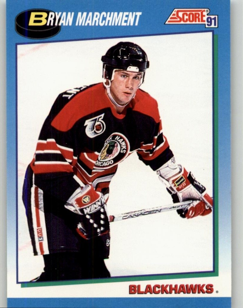 1991-92 Score Canadian English Bryan Marchment Rookie #606 RC Chicago Blackhawks