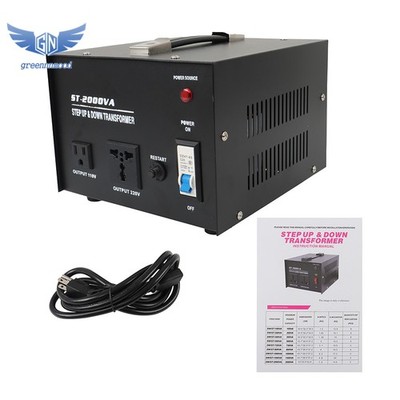 2000 Watt Voltage Converter Transformer Step Up/Down 110v to 220v/220v to 110v