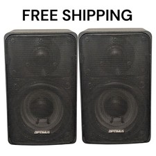 Optimus PRO 7 Black Realistic Bookshelf Speakers Model 40-2066 Radio Shack Tandy