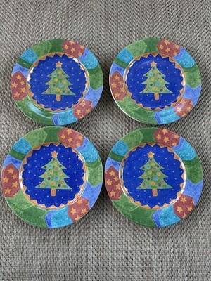 Sango PotPourri Mix & Match Christmas Plates Set of 4 Trees