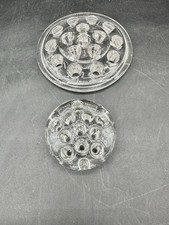 2 Vintage Glass Floral Flower Frogs 16 hole and 7 hole READ