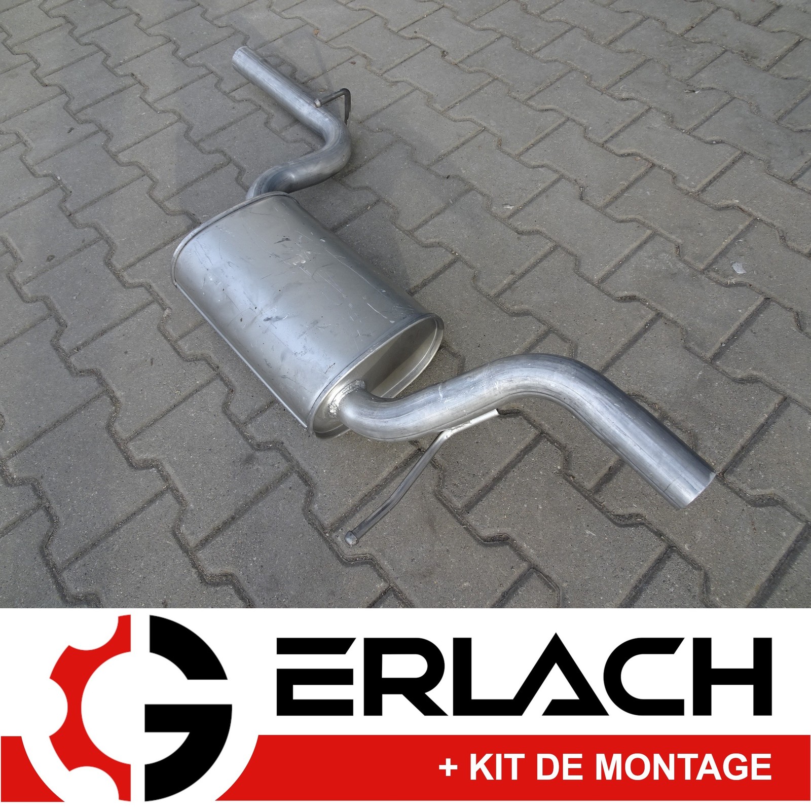 Silencieux intermédiaire VW Passat 1.8 TSI 2.0 FSI en acier aluminisé durable 3709
