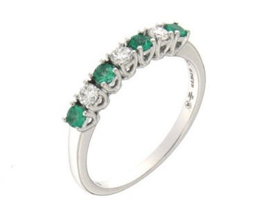 Mirco Visconti Ring in Weißgold mit Smaragden und Diamanten Neu GM105/EE20S