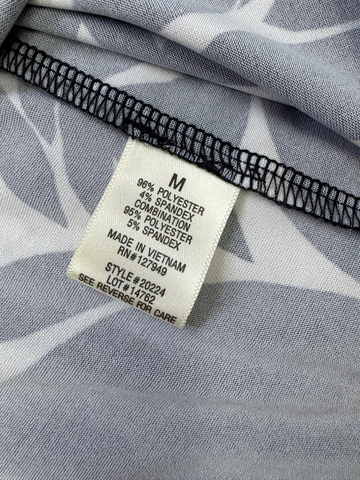 Vestido Emma & Michele para mujer mediano negro floral manga 3/4 elástico geométrico Foto 4 de 4