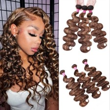 UNice Highlight Honey Blonde Body Wave 1/3 Bundles Human Hair Extensions Weaves