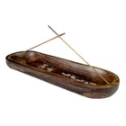 Kasa Style Wood Double Incense Sticks Holder Burner - Large Ash Catcher Handmade