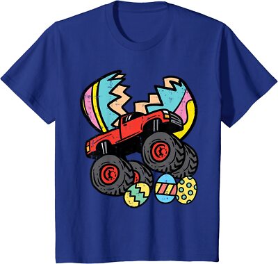 Monster Truck Jump Crush Easter Eggs Cute Toddlers Youth Unisex T-shirt
