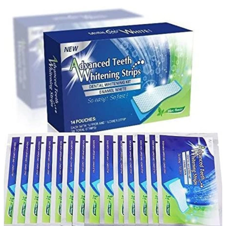 28 TEETH WHITENING STRIPS ADVANCED PROFESSIONAL HOME TOOTH BLEACHING