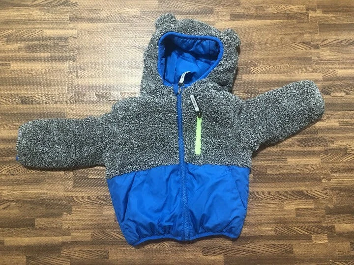 Chaqueta reversible con capucha gris/azul ZeroXposur para niños pequeños talla 18M Foto 2 de 4
